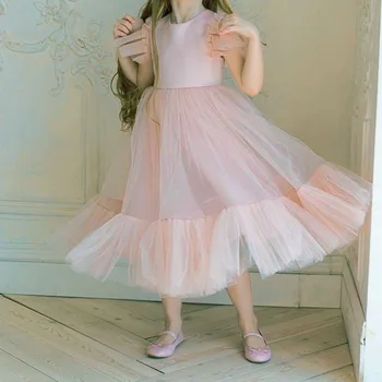White Flower Girl Kleitu Uz Kāzu Puse, Dzimšanas Dienas Princese Kleitas Ir 2021. Bērniem Vasarā Tutu Vestidos Bērniem Kostīmu Bumbu Kleita