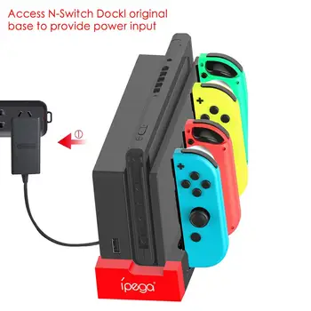 IPEGA PG-9186 Lādētāju Dock Statīvs 5 IN 1 Uzlādes Stacija Nintendo Slēdzis NS Prieks-Con Spēļu Konsole ar Indikatoru