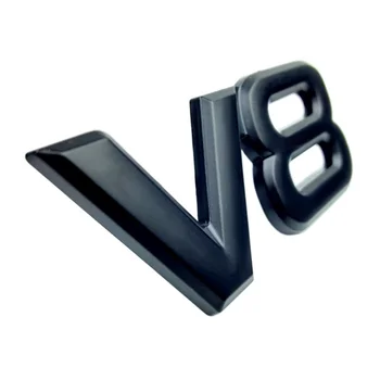 Cinka Sakausējuma Metāla 3D V8 Motora tilpuma Automašīnas Emblēmu Decal Chrome V8 Emblēma, Logo, Uzlīme V8 Auto Auto Decal Žetons Stils