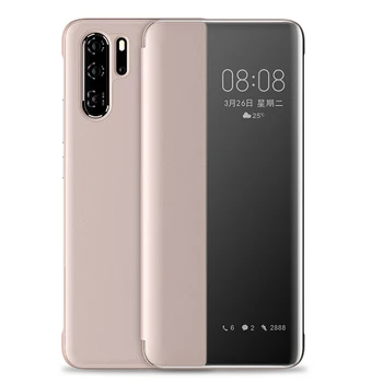 Spogulis PU ādas tālruni gadījumā, Huawei P20 P30 P40 Pro Lite Pārsegu aizsargcimdus Huawei mate 20 Lite Pro Miega mosties Skats