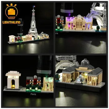 LIGHTAILING LED Light Komplekts TIKAI Par Arhitektūru skyline Parīze / Shanhai Saderīgs Ar 21039/21044/21028/21030/21032/21042