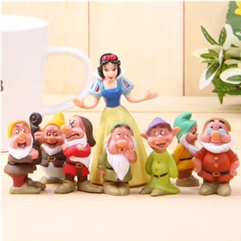 Disney 8Pcs/Set 3-8cm Princese sniegbaltīte Un Septiņi Rūķīši Rīcības Attēls Rotaļlietas PVC Lelles, Kolekcijas Rotaļlietas Bērnu Dāvanas