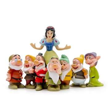 Disney 8Pcs/Set 3-8cm Princese sniegbaltīte Un Septiņi Rūķīši Rīcības Attēls Rotaļlietas PVC Lelles, Kolekcijas Rotaļlietas Bērnu Dāvanas