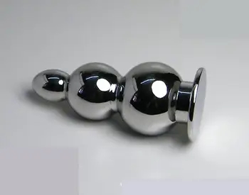 2018 jaunāko dizaina cietā alumīnija anālais spraudni ar trīs cietie tūpļa krelles butt plug bdsm seksa rotaļlietu 933