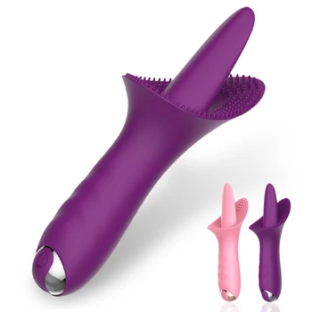 Silikona G Spot Vibrators Spēcīgs Dzelksnis Laizīt Mēli Masāža Sieviešu Masturbator Klitora Stimulators Erotiska Seksa Rotaļlietu Sieviete