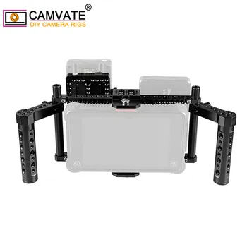 CAMVATE Regulējams DSLR Kameras Monitors Pilns Būris Platformu Ar Dubulto Siera Rīkoties & Video V bloķēšana Quick Release Bateriju Plate