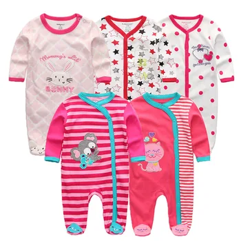5gab/set Baby Girl Drēbes 0-12Months Newbron, Zīdaiņu Apģērbs Unisex Zīdaiņu Apģērbu Jumpsuit Puika Kombinezonus Roupas de bebe Pidžamas