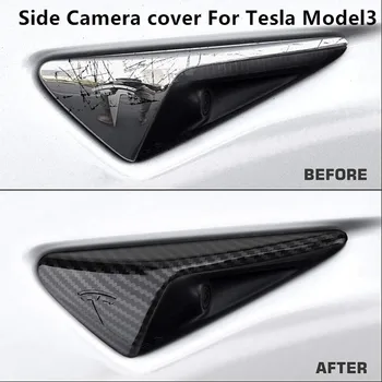 Sānu Kameras Aizsardzība Attiecas 2gab par Tesla Model3 S X Y Fender Apdares Oglekļa Šķiedras ABS Modificēts Modelis 3 Auto Dekori Uzlīme 2020