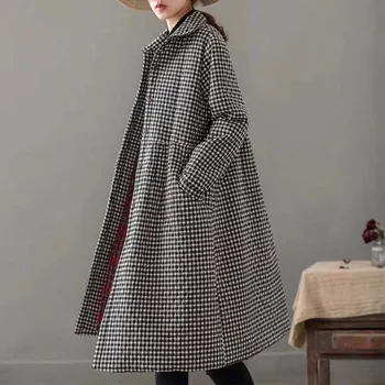 Max LuLu 2020. Gadam Ķīnas Modes Stila Sieviešu Vintage Apģērbu Dāmas Pleds Ilgi, Ziemas Jakas Polsterēta Silti Vatēta, Mēteļi Plus Lieluma