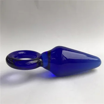 3 krāsu stikla butt plug ar pull gredzenu anālās bumbiņas, anālās plug stikla dildo g spot prostatas massager anālās seksa rotaļlietas pāriem