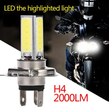 Vehemo COB H4 Lukturis Motocikla Lukturis LED LED Spuldzes, High Low Beam īpaši Spilgti Motociklu