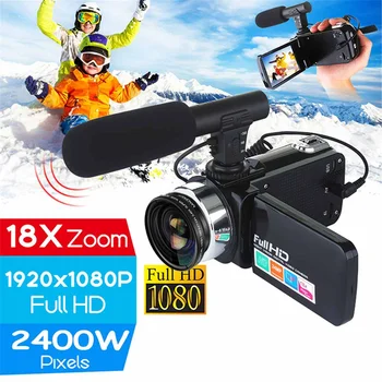 Vlog Video Kameras Digitālās Mājas Videokameru Filmadora 1080P HD YouTube, Blogger Photograpic 18X Digitālais Zoom