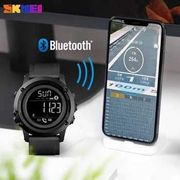 SKMEI Smart Buletooth Skatīties Vīriešu Sporta Kaloriju Sirds ritma Monitors Vīriešu Pulkstenis Pedometrs Zvanu Atgādināt Tracker rokas pulksteņi inteligen