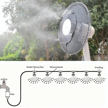 E098 16 collu (dia,400mm) Dārza Ūdens Misting Ventilators Gredzens