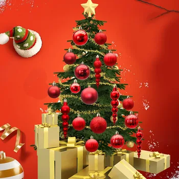 52pcs Ziemassvētku Bumbiņas Rotaslietu Komplektu, Tree Top Zvaigznes Sniegpārslas Shatterproof Ziemsvētki Koks Kulons Dekoratīviem Nieciņiem