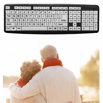 107 Taustiņus, USB Vadu, ar Lieliem burtiem Portatīvo Datoru Tastatūras, Vecu Veci Cilvēki, kas Paredzētas Cilvēkiem Ar Redzes Traucējumiem