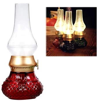 Uzlādējams LED Flameless Sveču Laternas Vintage Eļļas Galda Lampa ar Triecienu ON/OFF Kontrole Reostats Kontroles Petrolejas Nakts Gaisma