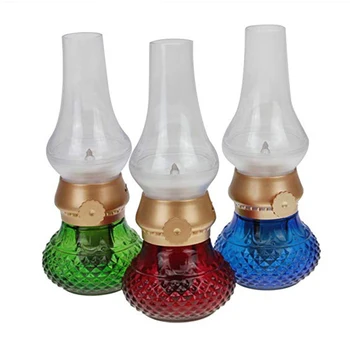 Uzlādējams LED Flameless Sveču Laternas Vintage Eļļas Galda Lampa ar Triecienu ON/OFF Kontrole Reostats Kontroles Petrolejas Nakts Gaisma