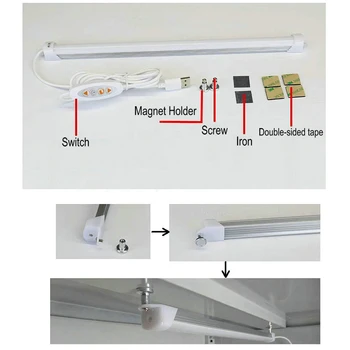 5V USB Led Galda Lampa Acu Aizsardzībai Aptumšojami LED Tube Bārs, ņemot vērā Gultas Grāmatu Lasīšanas Izpētes Biroja Darbā Bērniem Nakts Gaismas