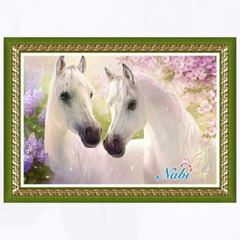 Dzīvniekiem zirgu audekls 5d diy rhinestone 0154R - Kvadrātveida dimanta mozaīkas krāsošana Dimanta izšuvumi krustdūrienā