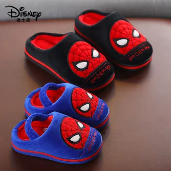 Disney Jauns Bērnu Kokvilnas Čības Ziemas Zēni Karikatūra Spider-Man Kurpes Mājas Bērnu Čības