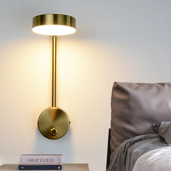 Modernās Sienas lampas Gultas Guļamistabai LED Sienas Lampa Dzīvojamā Istaba Ar Sienas Slēdzi Sconce Mājas Apgaismojums Vannas istabā Gaismas