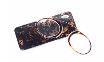 WEARKAPER Portatīvo Klipu deguna Seifs Lasīšanas Brilles ar Lietu leopard mini presbyopic brilles Kredītkartes Izmēra Avārijas Stikla