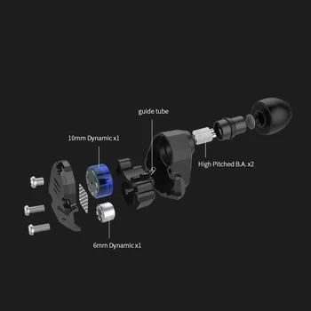 CCA KZ ZS6 Austiņas Headet HIFI DJ Monitoru Darbojas Sporta Austiņas, Austiņu Austiņas Bluetooth Kabeļu Komplekts Earbuds Par ZAX ZSX EDX Z1