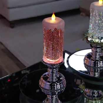Uzlādējams Sveces Gaismas, Ziemassvētku Sveces, Lukturi LED Romantiska Radošo Votive Flameless Ar Mirdzēt Krāsu Maiņa Ūdensizturīgs