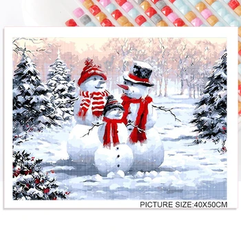 5D Diy Ziemassvētku Sniegavīrs Valkā Cepuri un Šalli Pielāgojama Dimanta Glezniecības Pilnībā Diamond Cross Stitch Bērnu Guļamistaba Dekori