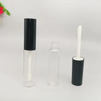 30pcs 8ml caurspīdīgas plastmasas melns vāks lūpu spīdums caurules kosmētikas lipgloss stick iepakojuma, konteinera