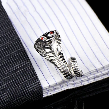 Rotaslietas franču krekls cufflink par vīriešu Zīmola dizainere Aproces saite čūska Pogas, vīriešu Augstas Kvalitātes kobra Kāzu Bezmaksas Piegāde
