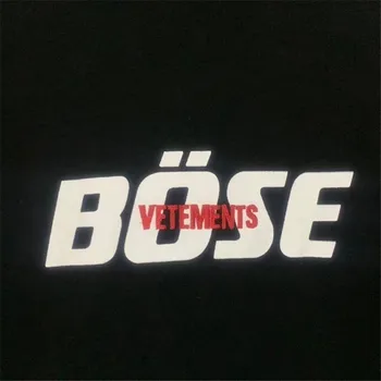 Lielajam VETEMENTS T-krekls VTM Tee Red Izšūšana Logotipu Vetements Bose T Krekls