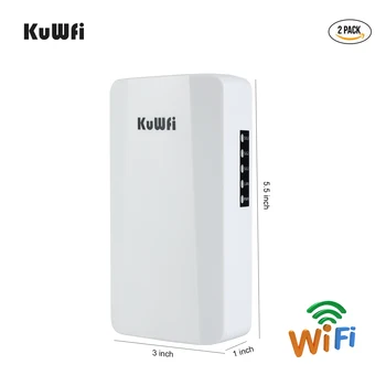KuWFi 1GB/2GAB Āra Router, Bezvadu Tilts 2.4 G AP 1KM Gara Klāstu 300Mbps Bezvadu CPE Maršrutētāju ar 1*10/00M LAN Ports