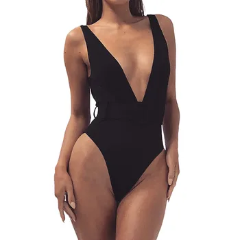 Viens Gabals Peldkostīms 2019 Sieviešu Peldkostīmi Sexy Sprādzes Push-Up Beachwear Sieviešu Monokini Brazīlijas Vintage Peldkostīms Pludmalē Valkāt