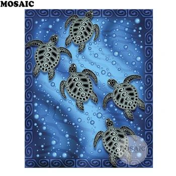 Cilšu Jūras Bruņurupučus Pilnu Kvadrātveida Mozaīkas Krāsošana Urbt Sveķu Izšuvumi 5D Diy Dimanta Krāsošana Roku darbs Cross Stitch (latviešu) D8