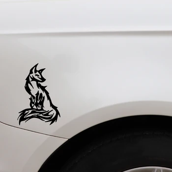 Auto Uzlīmes Modes Fox Dzīvnieku Bildītes Augstas Kvalitātes PVC Automašīnu Dekorēšana Piederumi Uzlīmes Ūdensizturīgs Melns/balts,17cm*12cm