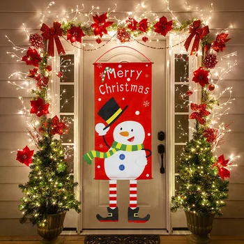 Priecīgus Ziemassvētkus Veranda Durvju Banner Karājas Rotājumu Mājas Ziemassvētku Rotājumi Ir 2021. Jauno Gadu Piederumi Navidad