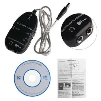 Elektriskā Ģitāra, USB Audio Link Kabeli, Interfeisa MAC/PC, MP3 Ierakstu XP tirdzniecība