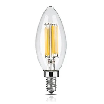 LED Sveces Spuldzes E14 2W/4W/6W C35, kvēlspuldze, Silts/Auksts, Balts Edison Retro Lustras Gaismas 6pcs