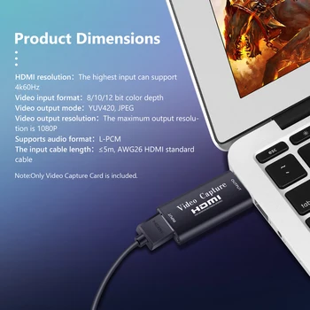 Neewer HDMI saderīgas Audio Video Capture Karte, USB 1080p USB2.0 Ierakstīt DSLR Videokamera Rīcības Augstas Izšķirtspējas Iegāde