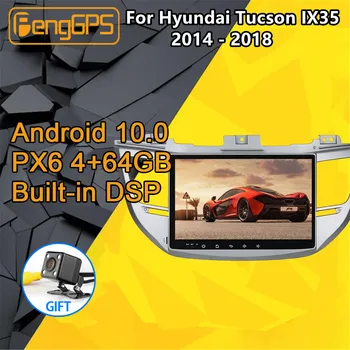 Multivides Par Hyundai Tucson 2017 IX35 Android Radio kasešu diktofonu, Auto Stereo Atskaņotājs PX6 Audio GPS Navigācijas vienības Vadītājs DSP