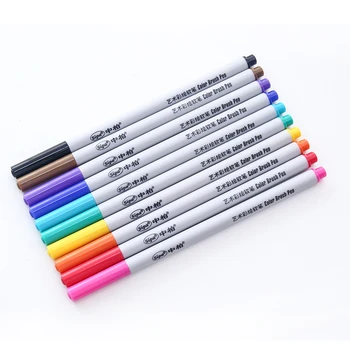 10pcs Krāsas Otas, Pildspalvas Komplekts 0.5-3.0 mm Elastīga mīkstajam Marķieris Zīmēšanai Burtiem Apgleznošana Kaligrāfija Starplikas, mākslinieku Piederumi F576