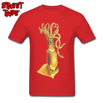 Jauns T-krekls Vīriešu Kokvilnas T Dzeltenā T Krekli Dzīvnieku Print Topi Kalmārs Par Jūsu Tees Studentiem Jaunums Drēbes Octopus