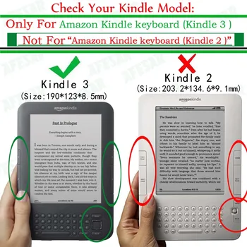 Ultra Slim ādas Vāciņš Gadījumā Capa Amazon Kindle 3 3rd Gen Tastatūras eReader Kindle3 Flip folio grāmatas Vāka magnētisko Gadījumā