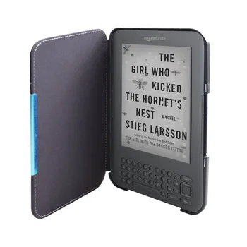 Ultra Slim ādas Vāciņš Gadījumā Capa Amazon Kindle 3 3rd Gen Tastatūras eReader Kindle3 Flip folio grāmatas Vāka magnētisko Gadījumā
