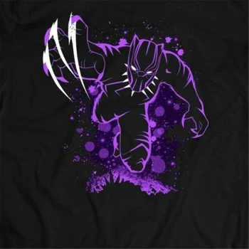 Black Panther Violetu Mirdzumu Oldskool Mākslas Pilna Priekšā Krekls Smieklīgi Dizaina Tee Krekls