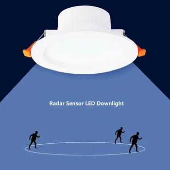 Jaunā Radara Sensors LED Downlight 5W 7W 220V Padziļinājumā Griestu Spot gaismas Spuldzes Enerģijas Taupīšanas Gaismas Mājas Virtuvē, Apaļa Forma
