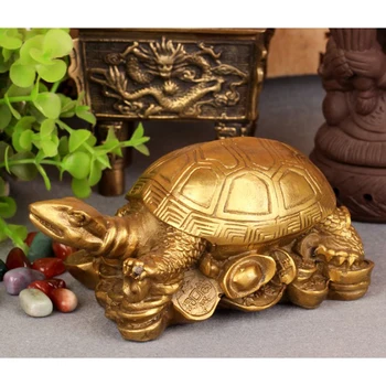Pūķis Bruņurupucis Feng Shui Vara Bagātību Laimīgs, Bagāts Pieslēguma Naudas Talismans Mājas Dekoru Attēls Miniatūras Kuģiem