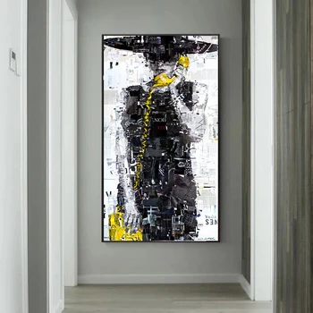 MUTU Abstrakta Sieviete pa tālruni Krāsošana Mūsdienu Lielo Izmēru Audekla Sienas Māksla Apdrukāta Kanvas Izdrukas, Plakāti Dropshipping bez Rāmja